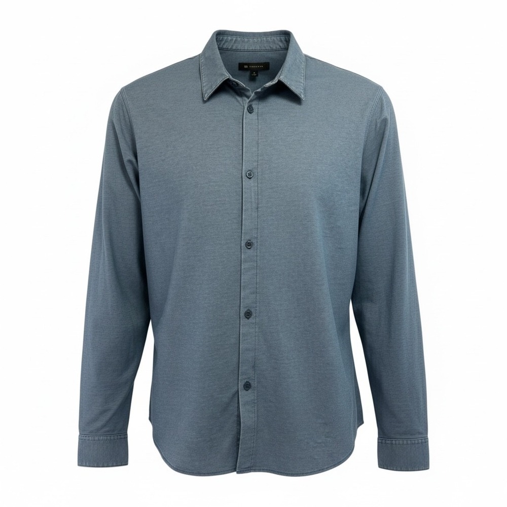 Lululemon Mens XXL Blue Chambray L/S‎ Button Down Shirt Stretch Cotton (K40)